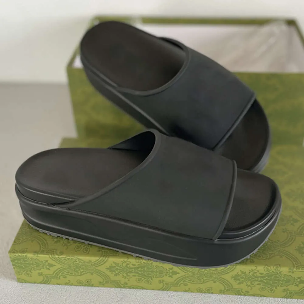 With Box Men Platform Sandal Designer Women Sandals Rubber Leather Slides Wedges Sandal Beach Slippers Luxury Summer Slide Thick Bottom 354