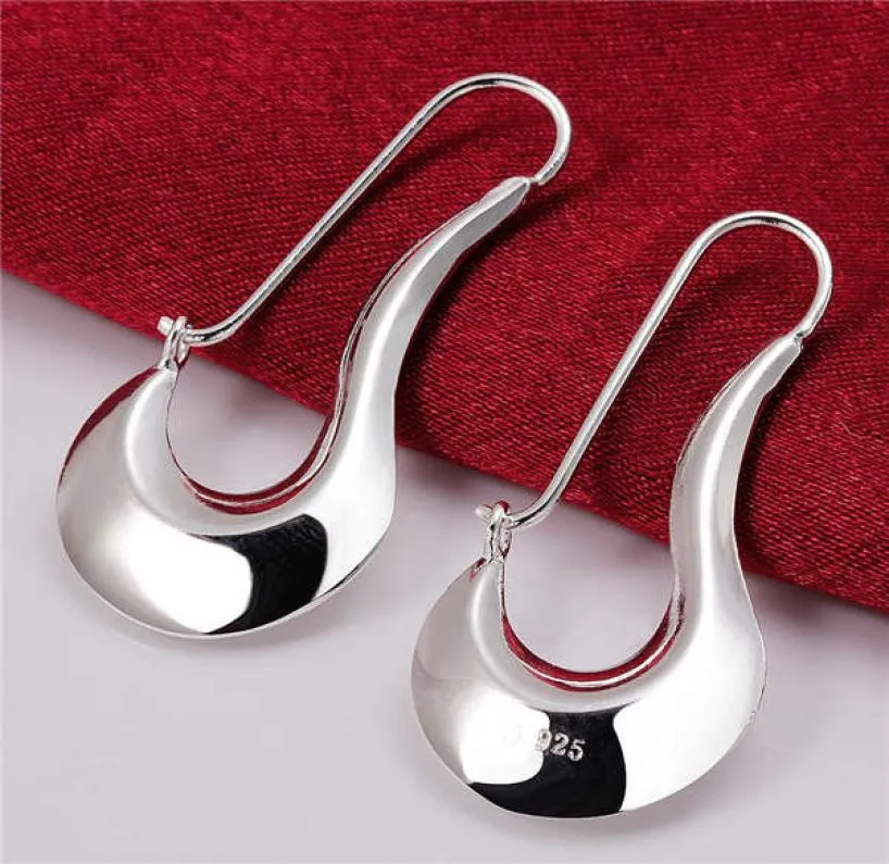 Women039S Flat Belly Sterling Silver Plated örhängen Storlek 44CM22CM DMSE338 Gift 925 Silver Plate Earring Dangle Chand8766942