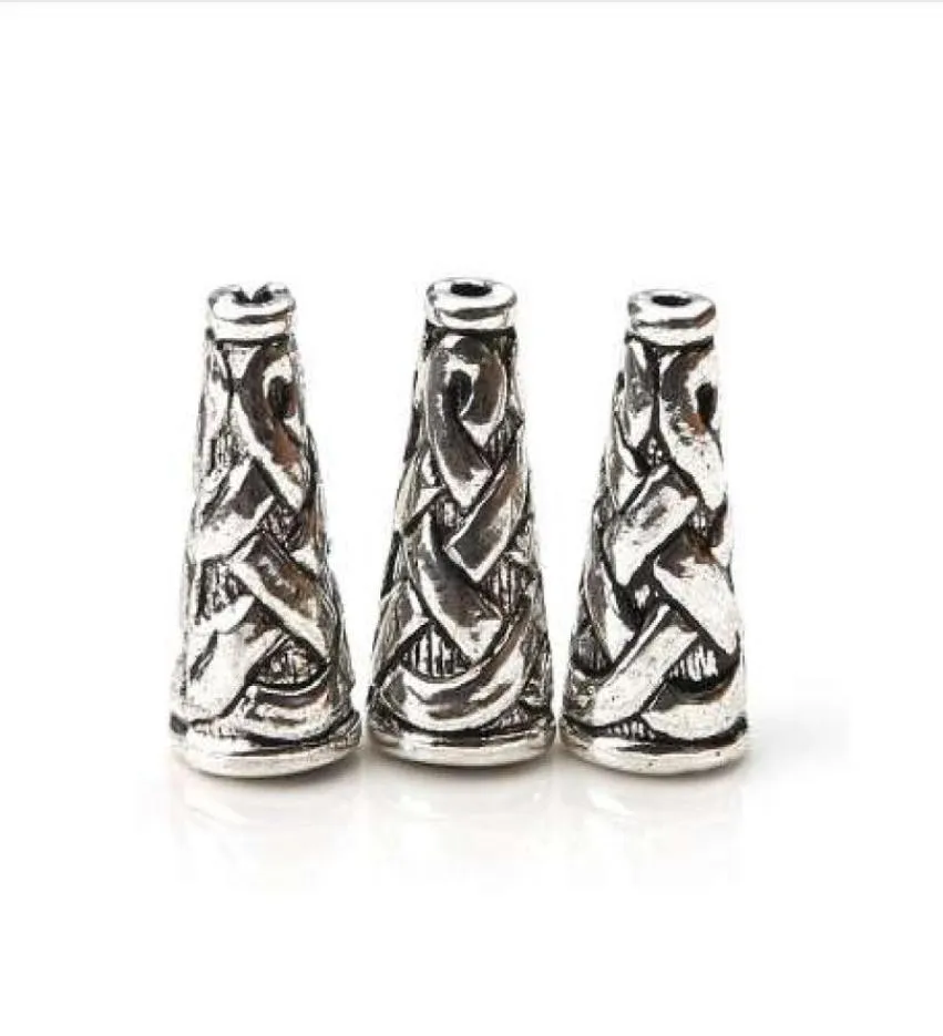 10pcslot 1865mm antik silverfärgkon pärla kepsar prägling legering slutkapsel diy hantverk smycken fynd4906226