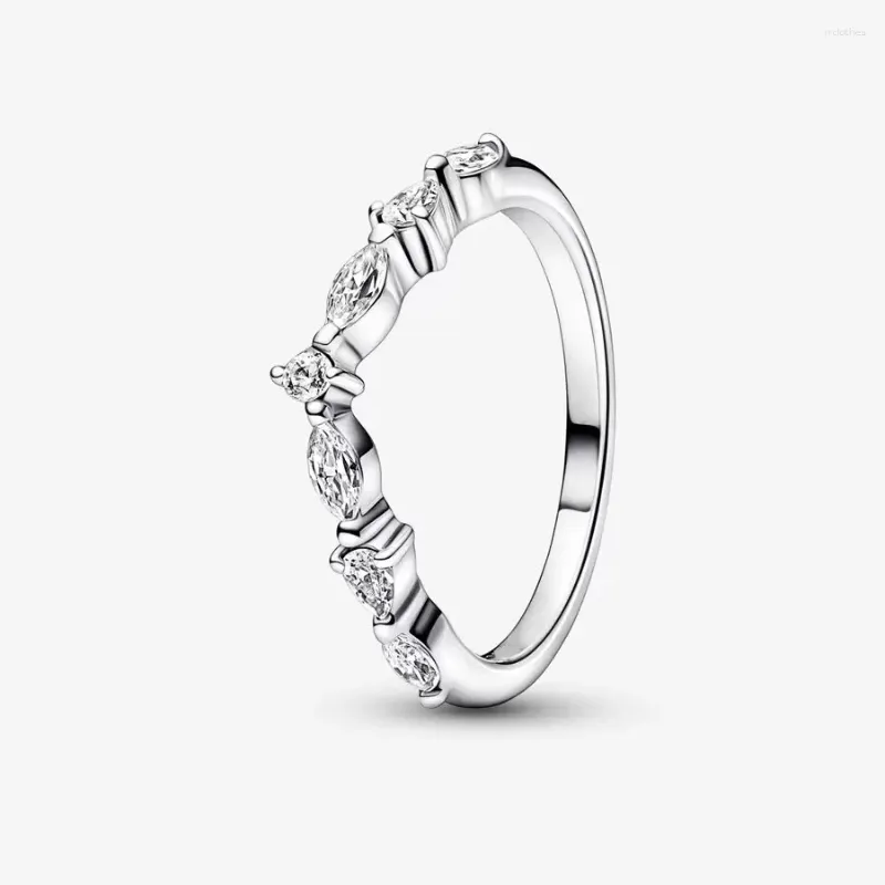 Clusterringen 925 sterling zilveren ring Tijdloze wens sprankelend afwisselend voor vrouwen trend sieraden bruiloft verloving