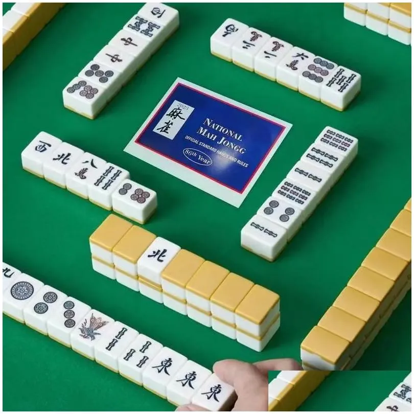 Diğer Paketleme Baskı Ürünleri Toptan Mahjongg Ligi 2023 Büyük Boy Kart Eller ve Resoffial Mahjong Kartları Foradt National Dh4my