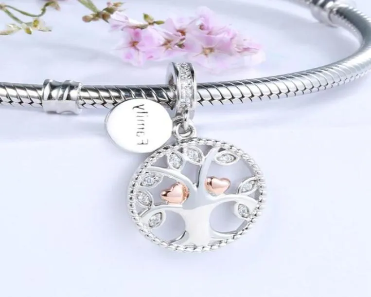 925 Silver Charms Warming Family the Tree of Life Pärlor Passar Autentiska P -armband smycken som gör DIY Valentines Gifts3514642