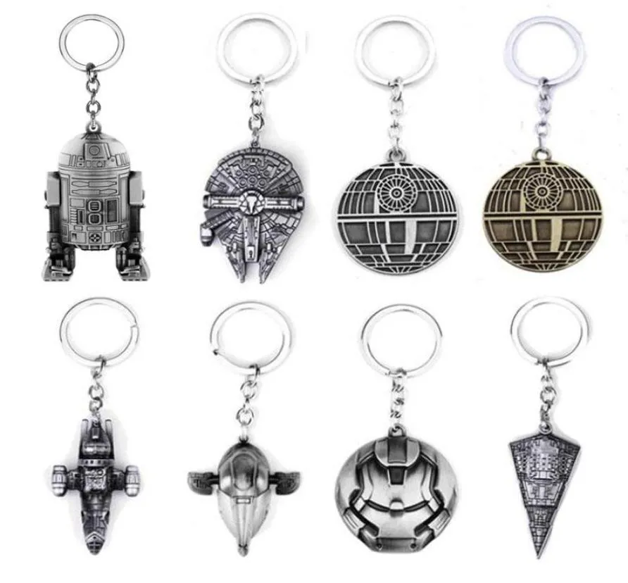 20pcslot Trendiga smycken Keychain Movie Spaceship Battleship Alloy Keyring Car Dekorera för fans Men Party Gift Pendant Car Key RI3657001