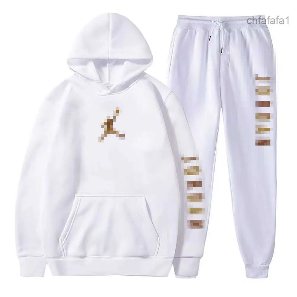 Sweatpants and Hoodie Set Tracksuit Men Hooded Sweatshirt Pants Pullover Suit Casual Clothe Ssss 4ET3