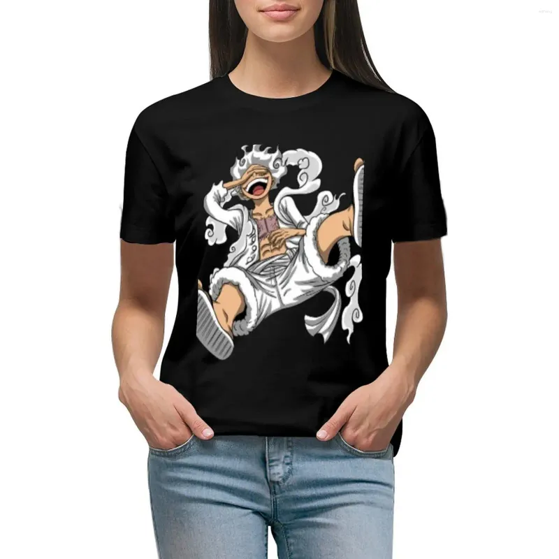 Polos pour femmes Luffy Gear 5 T-shirt chemisier hauts femme T-shirt