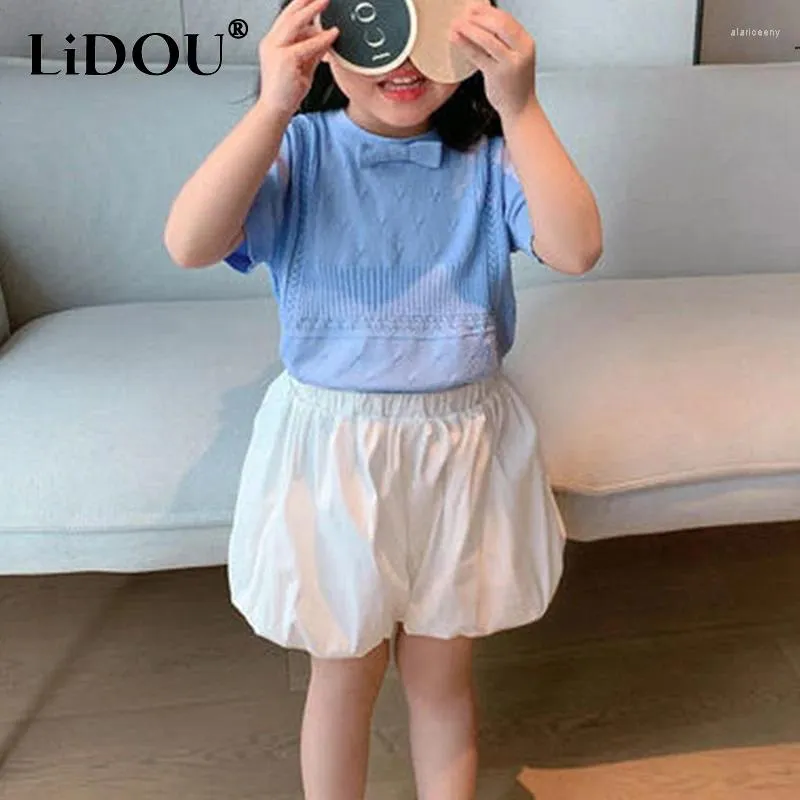 Shorts 2024 Korean Fashion Summer Sports Chic Loose Casual Solid Color Vintage Aesthetic Sweet Cute Kawaii Drape Trousers