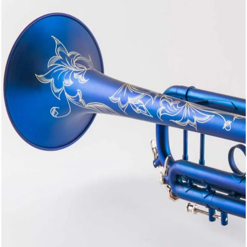 Trompeta Bb de alta calidad, trompeta roja y azul, instrumentos musicales de latón, trompeta tipo compuesto