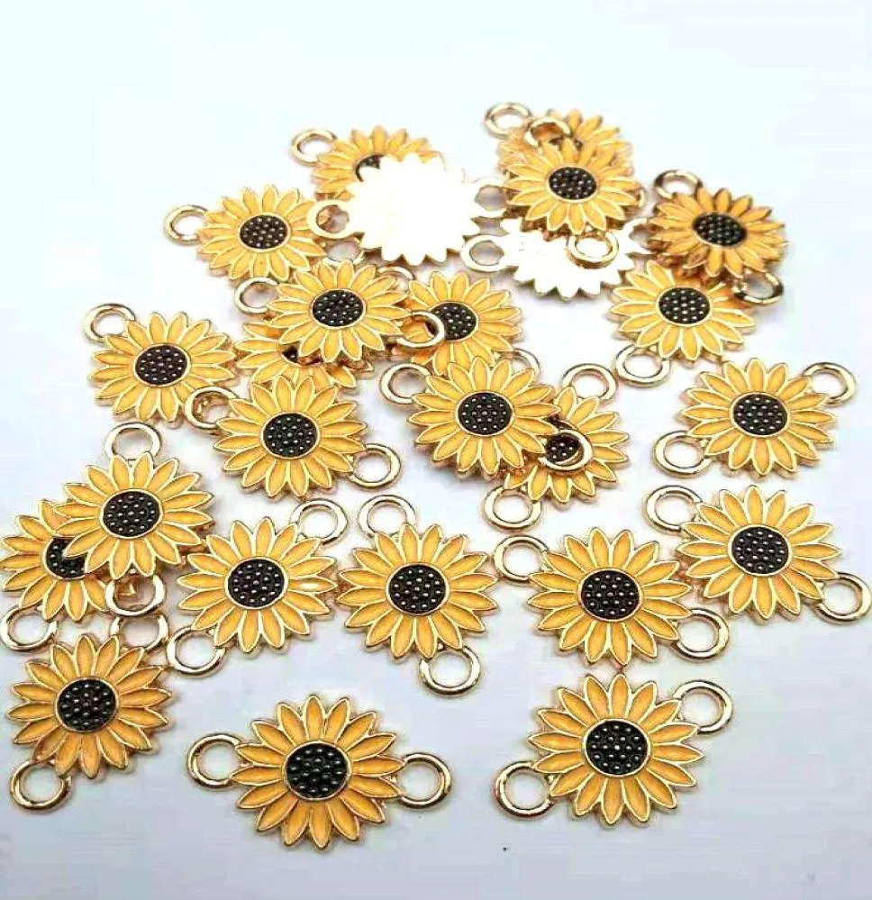 Émail marguerite tournesol papillon bracelet à breloques boucles d'oreilles bijoux à bricoler soi-même pendentifs pour femme artisanat faisant des connecteurs 2171793