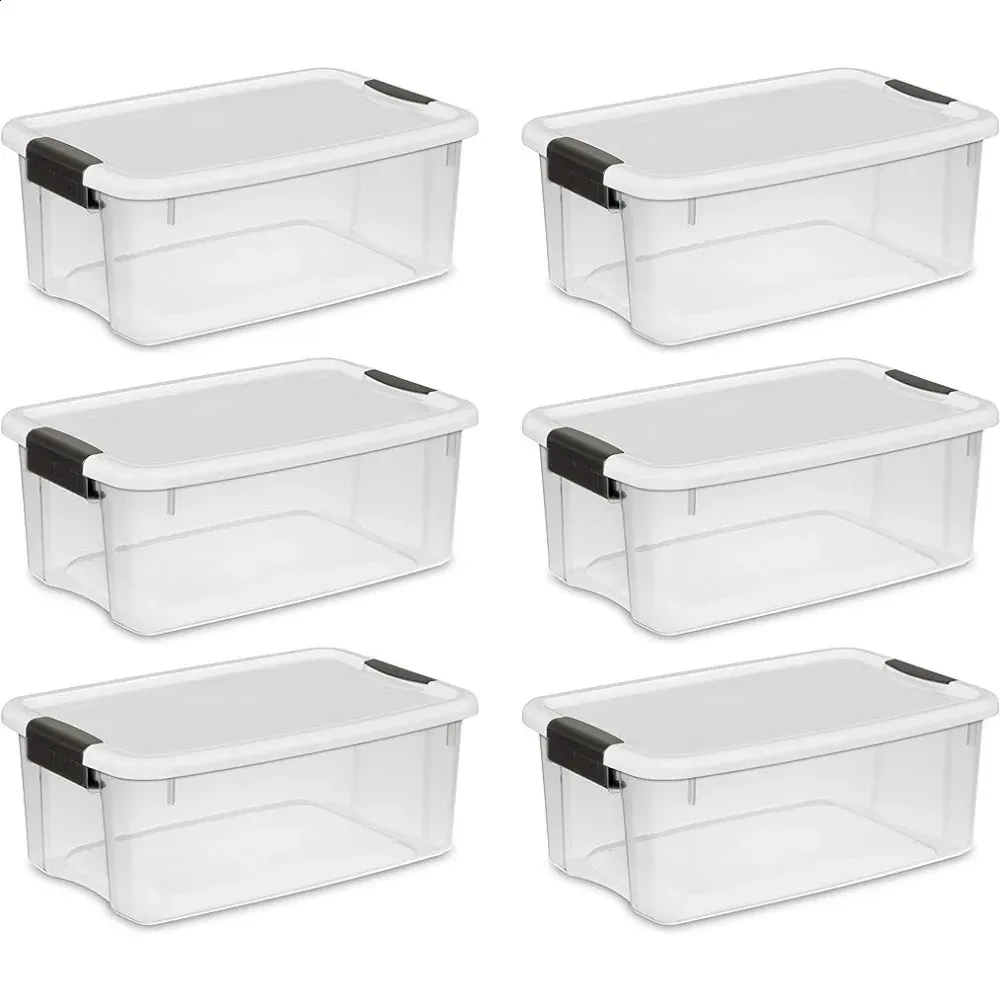 18 Qt Ultra Box Stapelbarer Vorratsbehälter mit Deckel Kunststoffbehälter Heavy Duty ES 240125