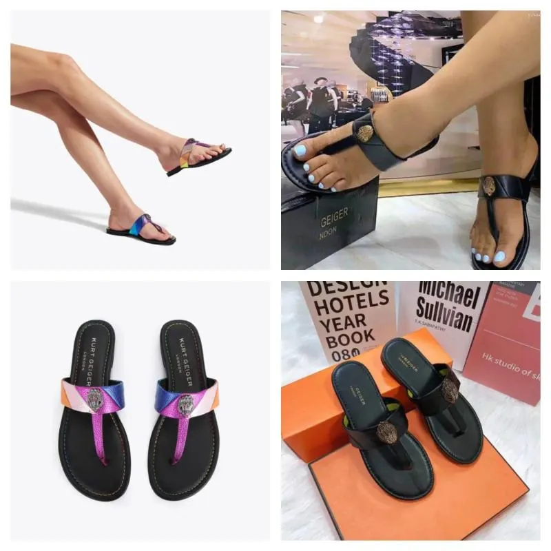 Тапочки, коллекция 2024 года, роскошные аксессуары, туфли с ястребиным носком, женские модные и универсальные сандалии KURT HEIGER, флип-флоры