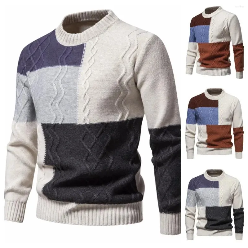Мужские свитера 2024 Свитер осень и зимний цвет круглой шеи вязание
