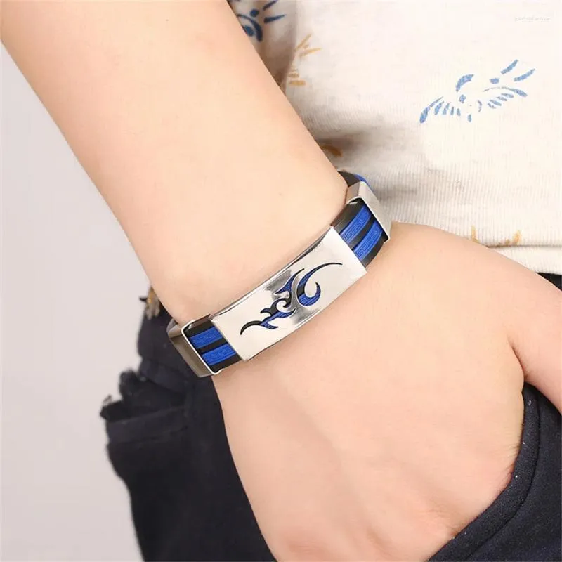 Link Bracelets Bracelet Stylish Design Stainless Steel Silica Gel Girl Boys Silicone Durable Titanium Hip Hop Need