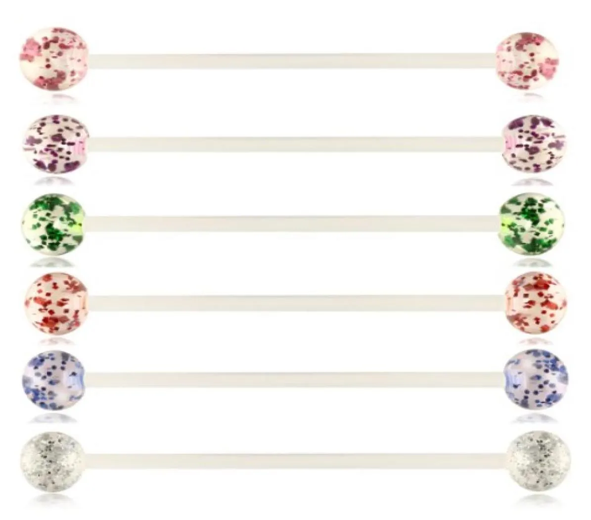 14 Gauge Acrylic UV Industrial Barbell Piercing Lage Earring Helix Conch Ear Tragus Stud Body Jewel Mix 6 Colors2048687