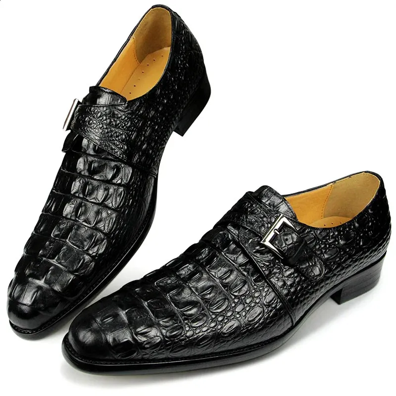 Schoenen patroon formele riem lederen monnik oxford heren Italië stijl loafers sapato sociale masculino zapatilla 2 90