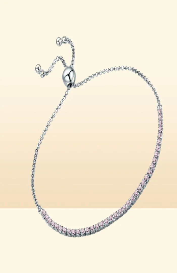 Bamoer Offerte di marca in primo piano 925 Sterling Sparkling Strand Donna Link Bracciale da tennis Gioielli in argento Scb029 C1904160180467284107916