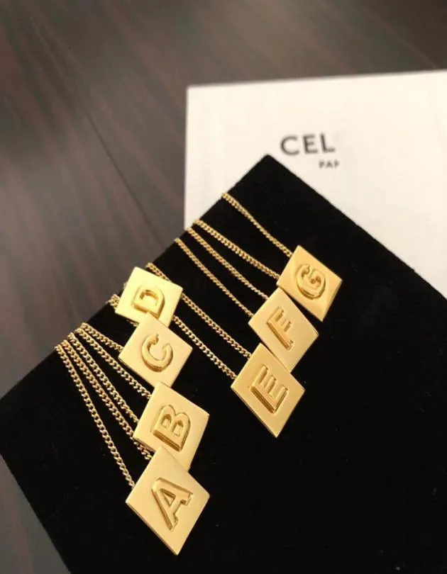 2021 Lisa Same Block Letter Necklace with Goldplated Pendant and Clavicle Chain4338980