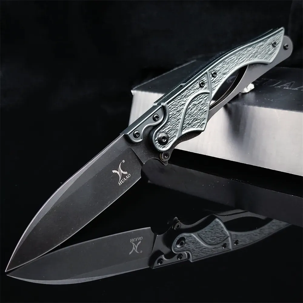 HUAAO Tactical Pocket Knife D2 Sharp Blade 420 Steel and T6 Aluminum Handle Multifunctional Folding Knives Easy To Carry Outdoor Hunting Hiking Knife BM 535 940 15535