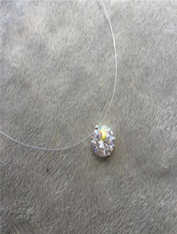 Designer Necklace Luxury Bracelet Choker Invisible Fish Line Crystal Pendants Neck Zircon Women Clavicle Chain Lady Feminino Colla8606298