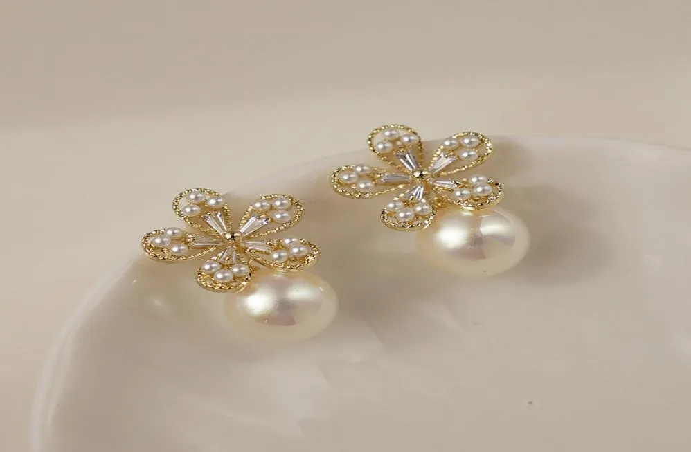925 sterling silver Dangling galaxy earrings peach earings Pearl 2021 indian jewelry charms korea Bridal8827381
