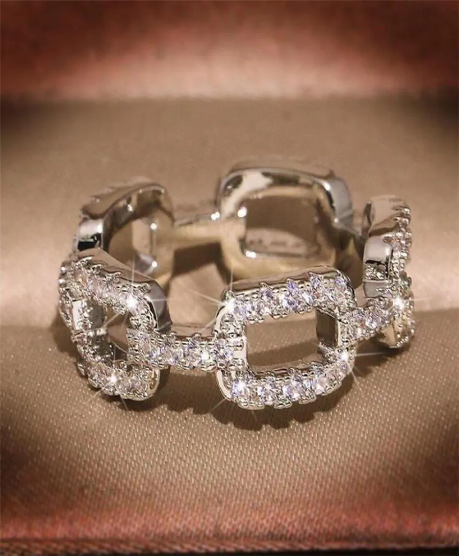 Hop Hip Vintage Fashion Jewelry 925 Серебряное кольцо с крестом Pave Белый сапфир CZ Diamond Женские обручальные кольца на палец5982800