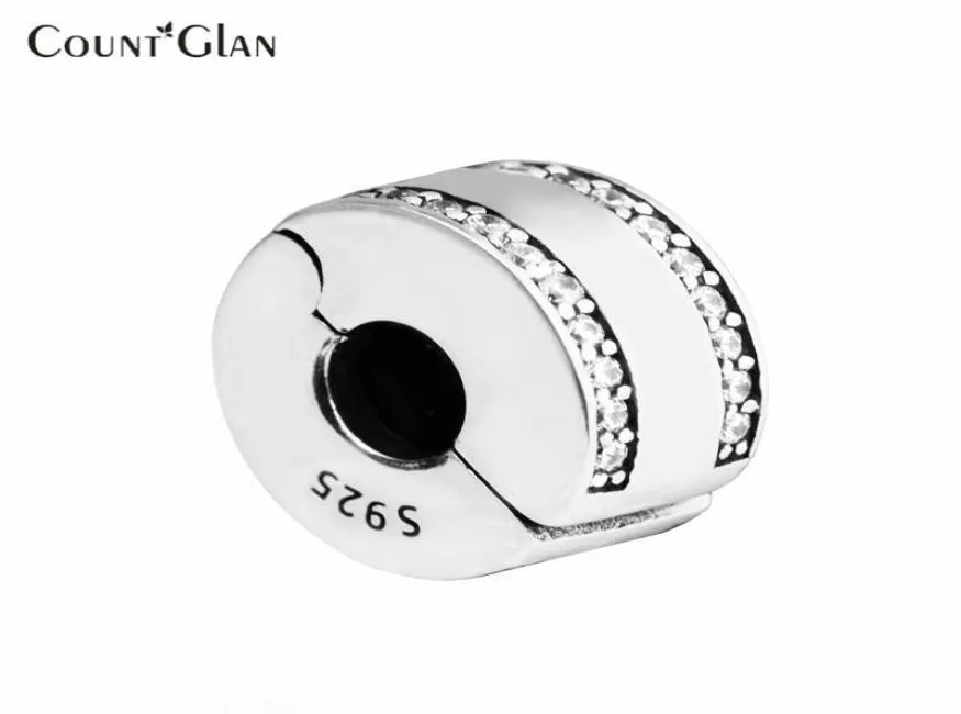 Convient aux breloques de Bracelet, perles pour la fabrication de bijoux, perles à Clip d'insigne de Signature, en argent Sterling 925, bijoux à faire soi-même, Charm4130317