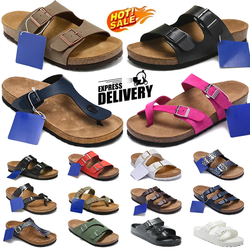 2024 Designer Birken tofflor Boston Clogs Designer Arizona Birks Birkenstocks Sandaler Buckle Strap Men Women Leather Suede Glides Flip Flops Outdoor Sneakers