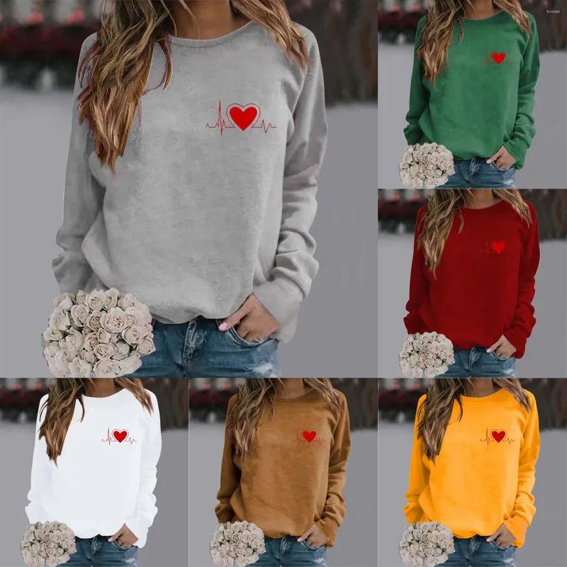 Women's Hoodies Fashionable Round Neck Casual Valentine's Cute Sweat Shirts Hooded Sweatsuit Women Banded Sweater Full Zip Sweatshirt