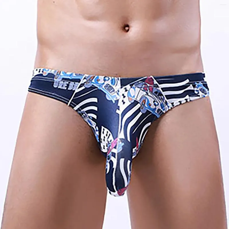 Underbyxor mäns trosor sexig elefantbulge tryck lång påse underkläder man elastiska andningsbara trosor gay vuxen
