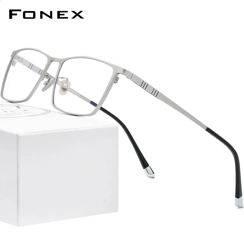 FONEX PURE GLASSES FRAME MEN Square Eyewear Man Classic Full Optical Recept Eglaslasses Frames F85641 240126