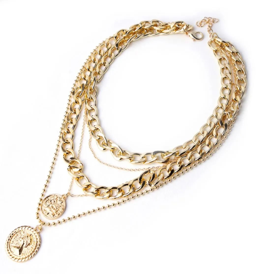 Collier pendentif multicouche pour femmes, personnalité européenne et américaine, article tendance, cadeau souvenir de voyage de fête9847221