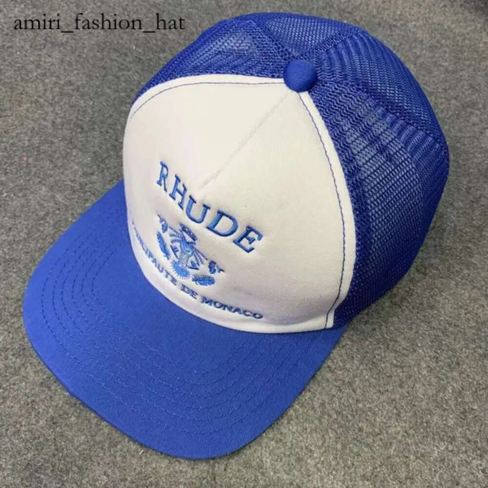 2024 BALL CAPS NOWOŚĆ Casual Wide Brim Outdoor Sunshreen Rhude Baseball Cap Men Women High Quality Green Blue Rhude Regulowany kapelusz 9259