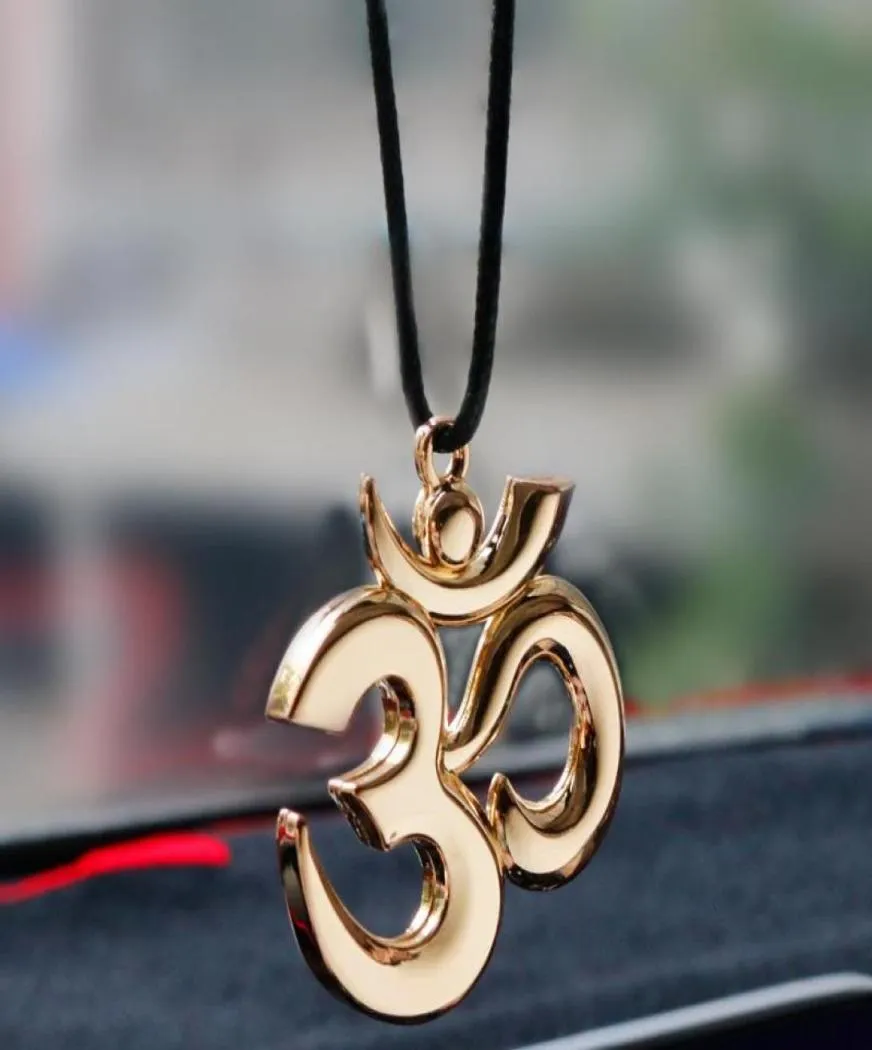 Interior Decorations Car Ornaments Yoga Sacred Voice OM Ins Lover Rearview Mirror Hanging Pendant Creativity Zinc Alloy Sanskrit C5665692