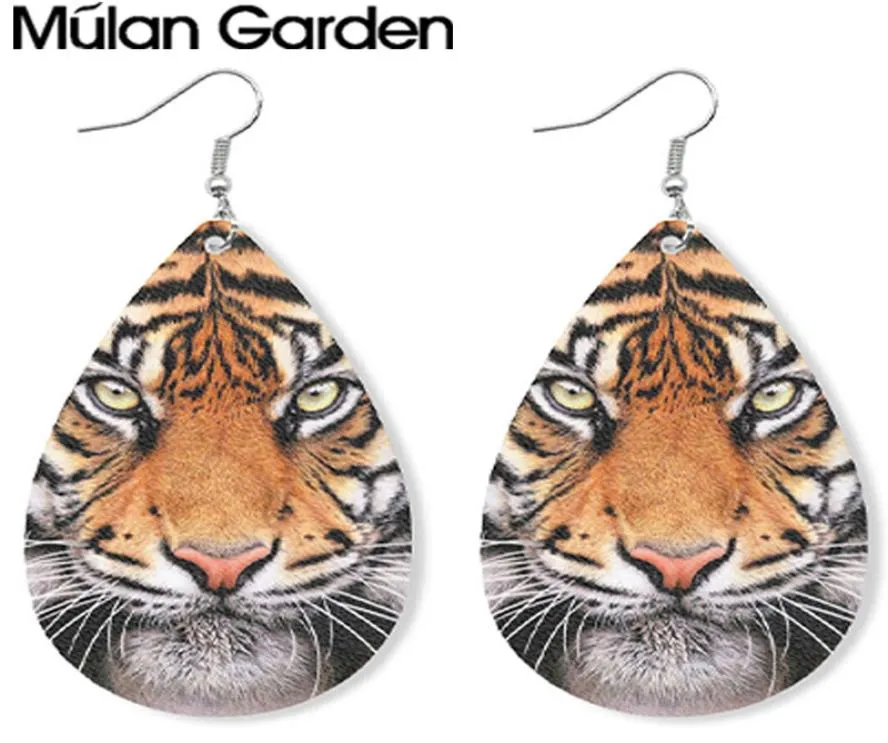 Teardrop Tiger Leather örhängen för kvinnor Elegant Wild Water Drop Leopard Earring Fashion Jewel Girl Girent Supply Manufa3390849