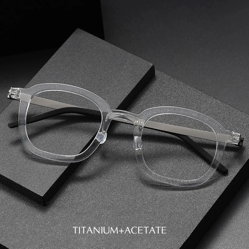 Marca designer masculino vintage ip acetato glasse grande quadrado óptico miopia lentes prescrição óculos 240119