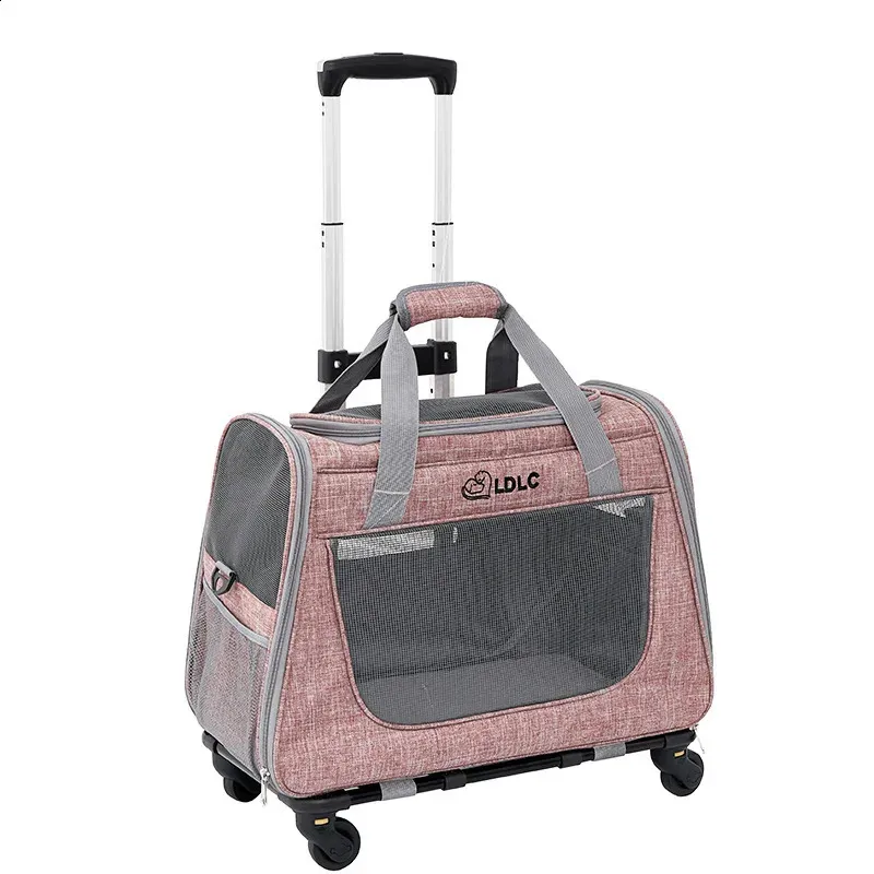 Gita portatile traspirante Puppy Pull Rod Box Pet Trolley Custodia da viaggio per gatti Borsa da trasporto Gabbia Borsa Zaino per cani 240131