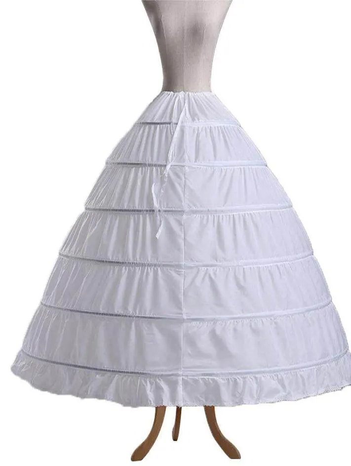 6 Hoops Petticoat Jupon Tarlatan Crinoline underskirt glider gör klänning puffy kvitten brud debutant bollklänning tillbehör2705019