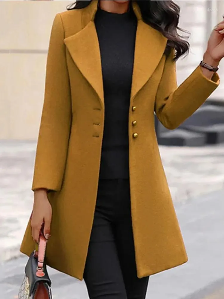 Kurtka odzieżowa Kobiety swetra blezer z pojedynczym piersi długim rękawem Slim Fit Fit Oncoat Spring Winter Commuter Sossera