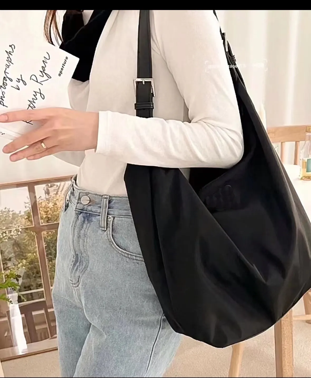 Projektantka duże czarne kobiety na ramię duże rozmiarze Casual Tote Torka Wysokiej jakości nylonowa torba crossbody Female Travel Shopper Totes