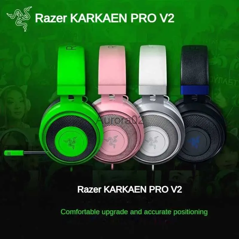 Słuchawki telefonu komórkowego Razer Kraken Pro V2 zestaw słuchawkowy komputerowy muzyka przewodowa słuchawki z mikrofonem e-sporty YQ240219