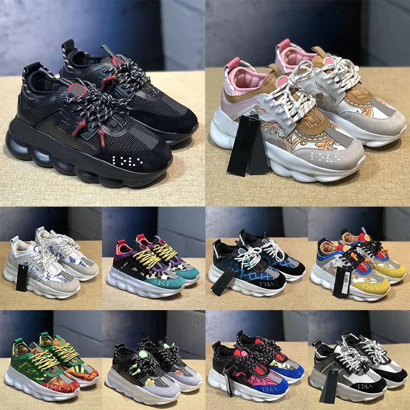 Luxury Fashion Chain Reactions Designer Casual Shoes Pony Leopard Black White Golden Multi-Color Pink Italy Brand Platform Sneakers Dhgate Overdimensionerade tränare