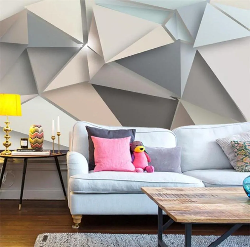 Anpassad PO Wall Paper 3D Modern TV Bakgrund vardagsrum sovrum abstrakt konst vägg väggmålning geometrisk vägg täcker tapeter94423187647046