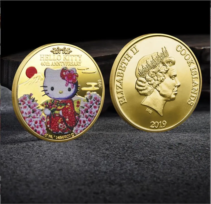 Arts and Crafts Foreign trade commemorative coins, three-dimensional relief, color printing, gold and silver plated metal commemorative coins