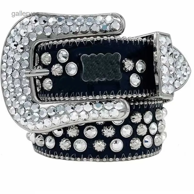 Simon Belts Cintura Bb di design per uomo donna Cintura con personalità di lusso con diamanti lucenti Nero su blu Cintura multicolore con strass bling ceinture P15Z