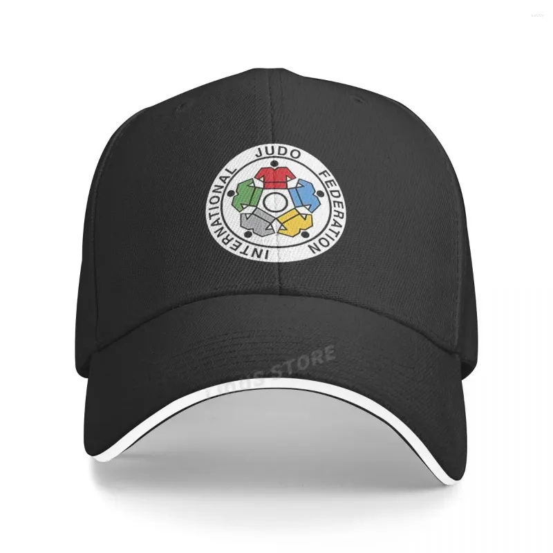 Berets IJF International Judo Federation Baseball Caps Coole verstellbare Männer Frauen Outdoor Hüte Boy Cap