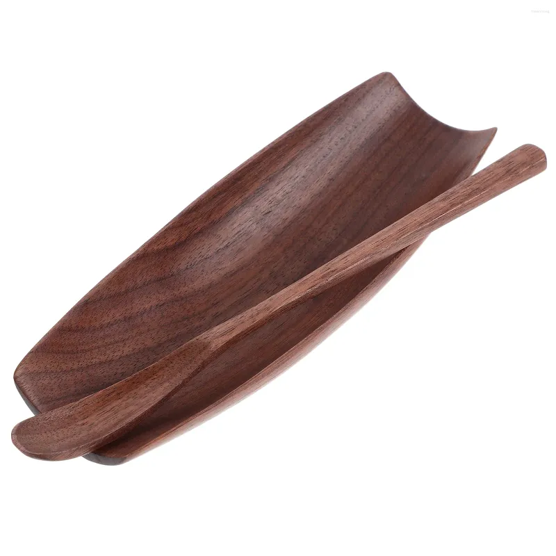 Conjuntos de chá Casa Black Walnut Tea Zen Solid Wood Pick Set Cereal Cerimônia Japonesa Colher Colher