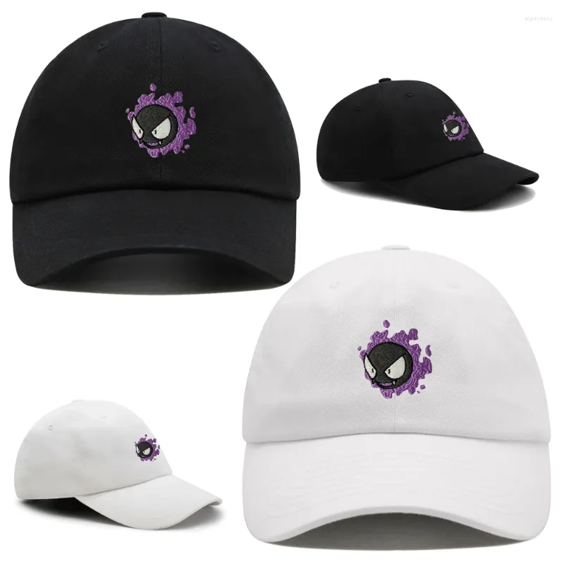 Ball Caps Embroidered Gastly Dad Hat Cute Cartoon Baseball Cap Breathable Couple Hats Unisex Adjustable Visors