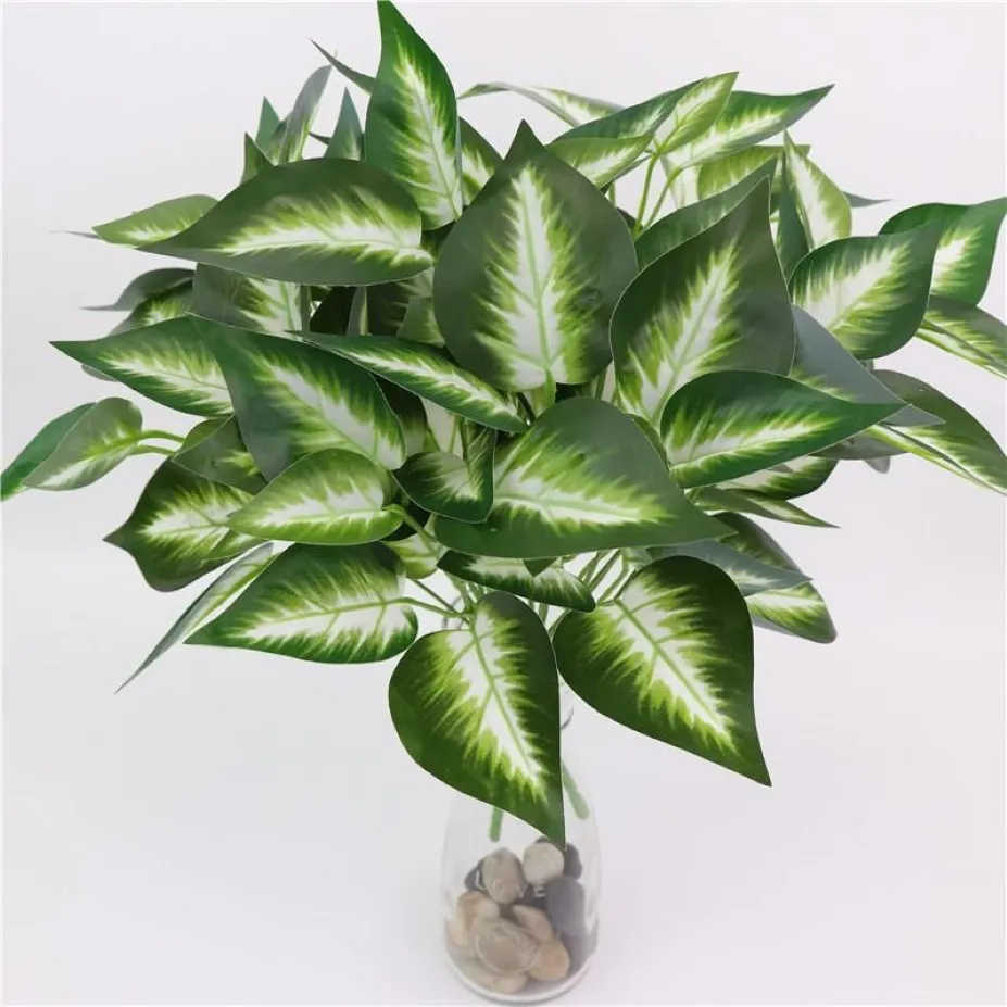 European countryside Garden Plant Green Real Touch Leaf Large Duck Leaf shaped Artificial Flowers Plastic Greenery Plant2562