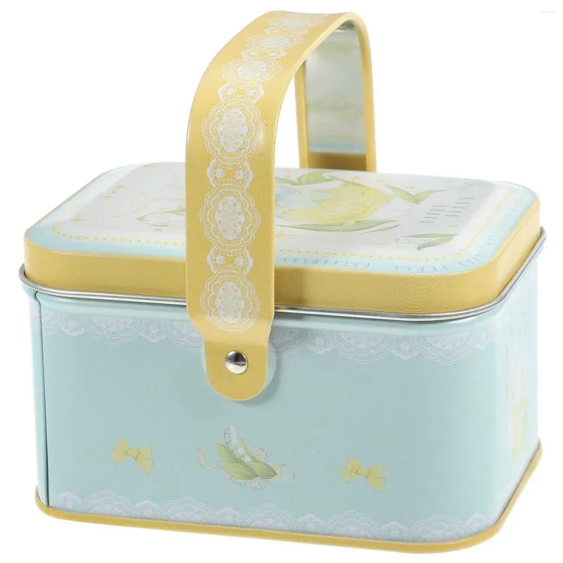 Storage Bottles Portable Tin Box Cookie With Lid Jar Festival Biscuit Containers Sweet Tinplate Tins Lids Candy