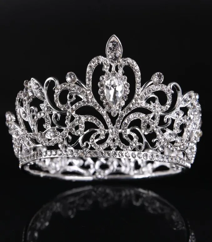 Couronne de mariée en cristal goutte d'eau exquise, à la mode, pour femmes, diadèmes de bal de concours, accessoires de bijoux de cheveux, coiffure 3184789