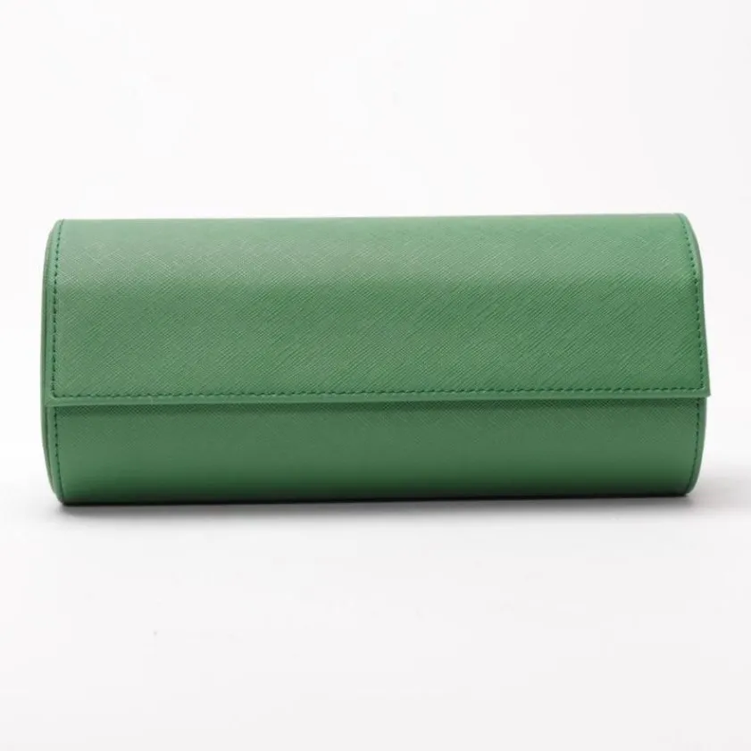 Titta på lådor Fall Portable Box Pu Leather Roll Pouch Storage Collector med Slid in Out Travel Case Organisatörer Green Gift256Z